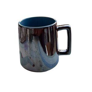 Iridescent Ceramic Mug With Blue Interior